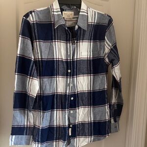 Blue and White Checkered Shirt Flannel